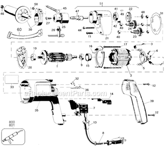 Part Location Diagram of 450076-31 Black and Decker Armature and Fan